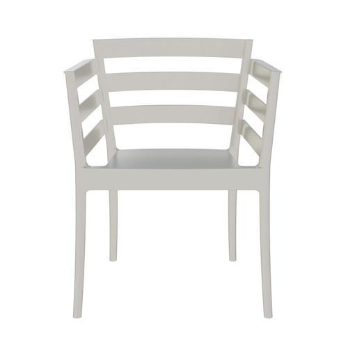 Sillón SALERNO, apilable, polipropileno gris pálido