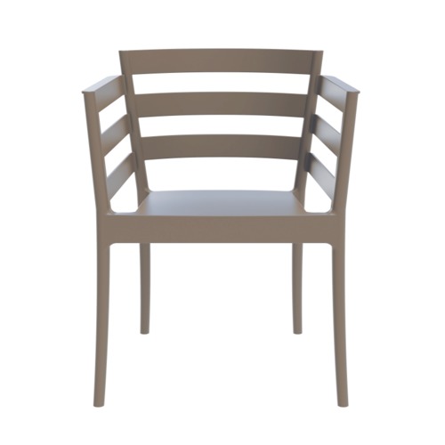 Sillón SALERNO, apilable, polipropileno marrón light