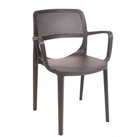 Sillón VERDI, apilable, polipropileno antracita