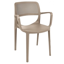 Sillón VERDI, apilable, polipropileno capuchino