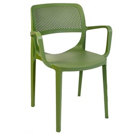 Sillón VERDI, apilable, polipropileno verde