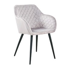Sillón ROLANDO, metal, tapizado velvet 13 gris claro