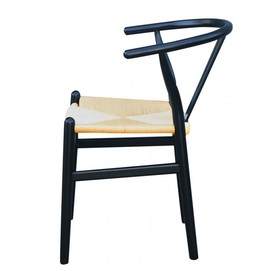 Silla WISH, madera de haya, negro, fibra trenzada