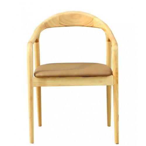 Sillón BALCANES, madera de haya, natural, similpiel marrón