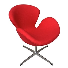 Sillón SW, tapizado en tejido cachemira rojo