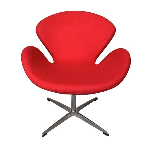 Sillón SW, tapizado en tejido cachemira rojo