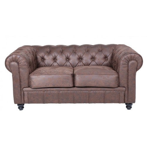 Sofá CHESTER NEW, 2 plazas, similpiel vintage