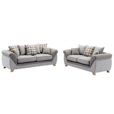 Set sofás CAMBRIDGE, 3 + 2 plazas, tejido combinado gris con gris claro Set sofás CAMBRIDGE, 3 + 2 plazas, tejido combinado gris con gris claro