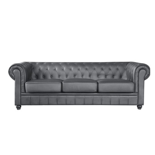 Sofá CHESTER NEW, 3 plazas, similpiel negra