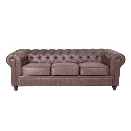 Sofá CHESTER NEW, 3 plazas, similpiel vintage