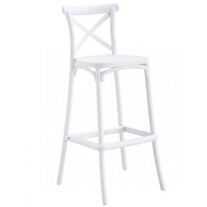 Taburete CORFÚ, tratamiento anti UV, polipropileno blanco