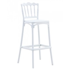 Taburete WEDDING, tratamiento anti UV, polipropileno blanco