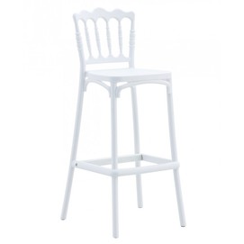 Taburete WEDDING, tratamiento anti UV, polipropileno blanco