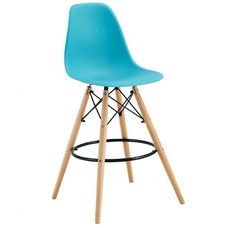 Taburete STAR (SU), madera, carcasa turquesa