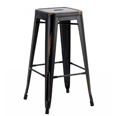 Taburete TOL EK VINTAGE, acero, negro