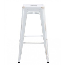 Taburete TOL EK VINTAGE, acero, blanco