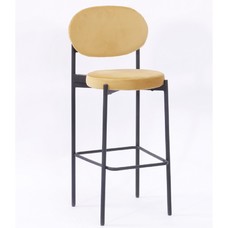 Taburete KEOPS, metal, tapizado velvet amarillo