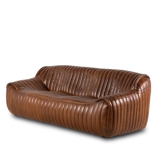 Brown leather sofa Stefan