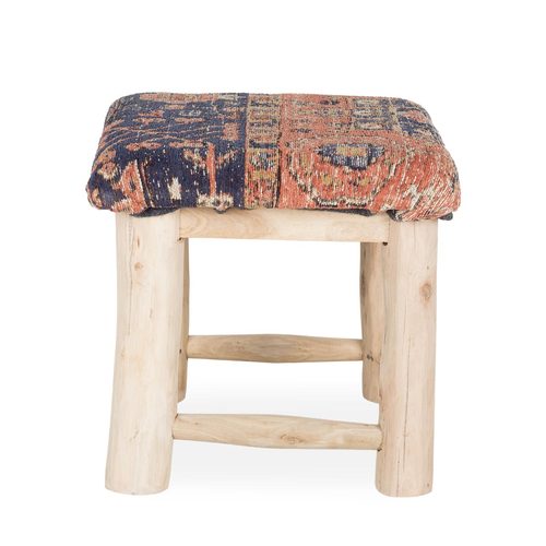 Low upholstered stool, square Chelsy