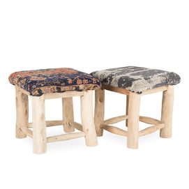 Low upholstered stool, square Chelsy