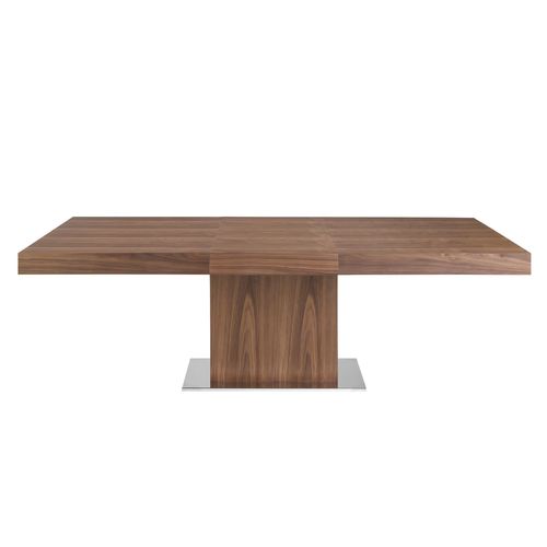 Rectangular walnut extending dining table
