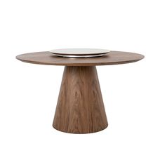 Mesa comedor redonda giratoria nogal