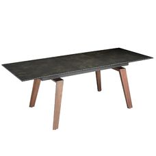 Mesa comedor extensible rectangular mármol porcelánico y nogal Mesa comedor extensible rectangular mármol porcelánico y nogal