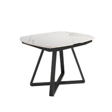Mesa comedor extensible ovalada barril mármol porcelánico y acero negro Mesa comedor extensible ovalada barril mármol porcelánico y acero negro