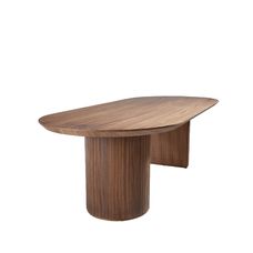 Mesa comedor ovalada medio punto nogal