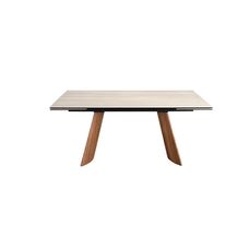 Mesa comedor extensible rectangular mármol porcelánico y acero efecto nogal Mesa comedor extensible rectangular mármol porcelánico y acero efecto nogal