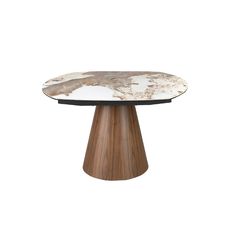 Mesa comedor extensible ovalada barril mármol porcelánico y nogal Mesa comedor extensible ovalada barril mármol porcelánico y nogal