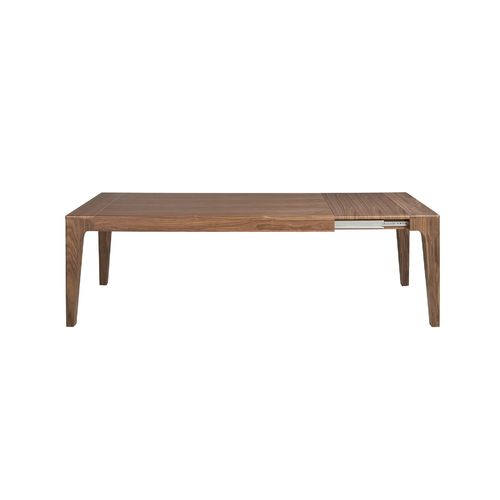 Rectangular extendable dining table in walnut