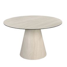 Mesa comedor redonda mármol porcelánico y madera revestida con lámina de mármol porcelánico flexible