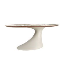 Mesa comedor ovalada mármol porcelánico y fibra de vidrio epoxi arena Mesa comedor ovalada mármol porcelánico y fibra de vidrio epoxi arena