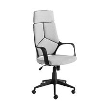 Silla oficina giratoria tela gris claro y pvc negro Silla oficina giratoria tela gris claro y pvc negro