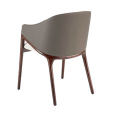 Silla tela beige y polipiel visón oscuro