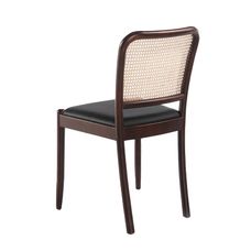 Silla rattan y polipiel negro