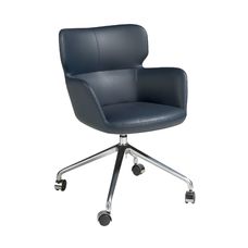 Silla oficina giratoria polipiel azul