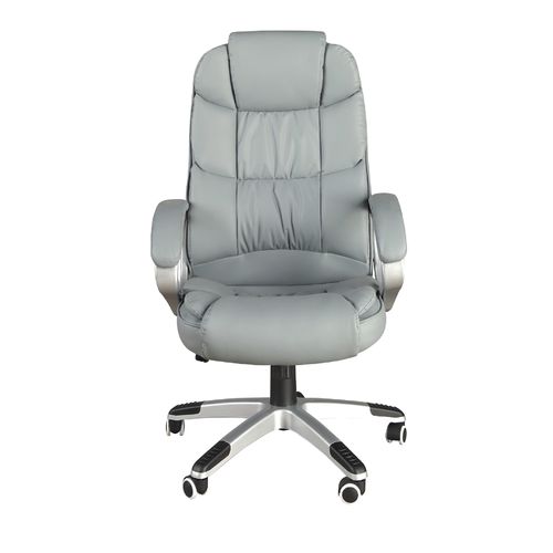 Swivel office chair in grey leatherette