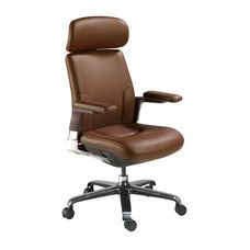 Silla oficina giratoria polipiel marrón