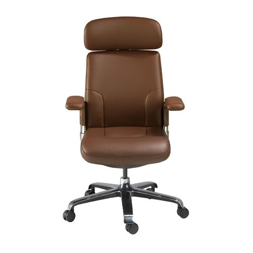 Silla oficina giratoria polipiel marrón