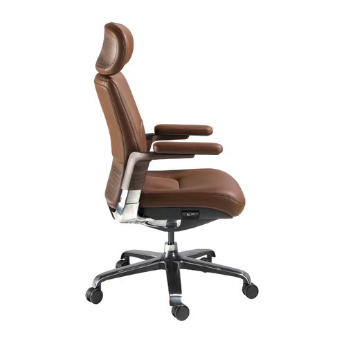 Silla oficina giratoria polipiel marrón