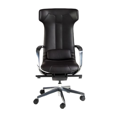 Black leatherette  swivel office chair