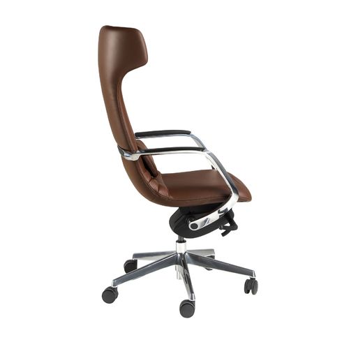Silla oficina giratoria polipiel marrón
