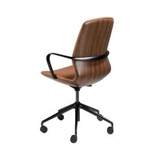 Silla oficina giratoria polipiel marrón