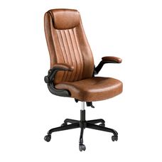 Silla oficina giratoria polipiel marrón