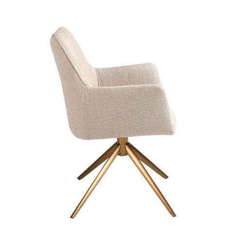 Silla giratoria tela crema