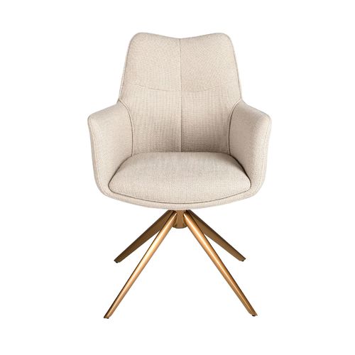 Silla giratoria tela crema