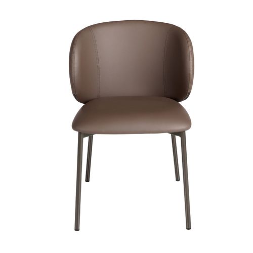Silla polipiel marrón oscuro