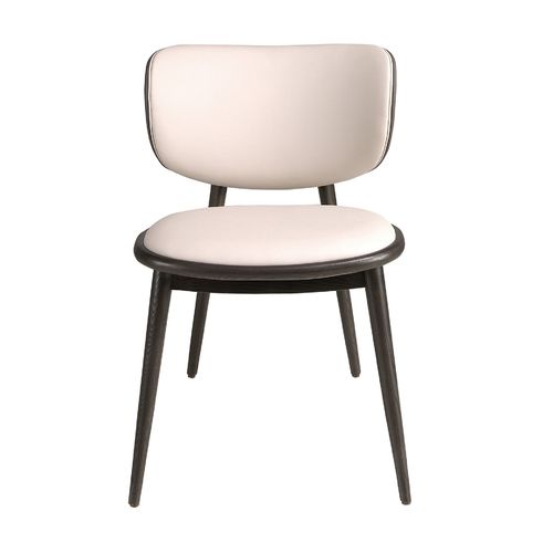 Silla polipiel crema y gris oscuro